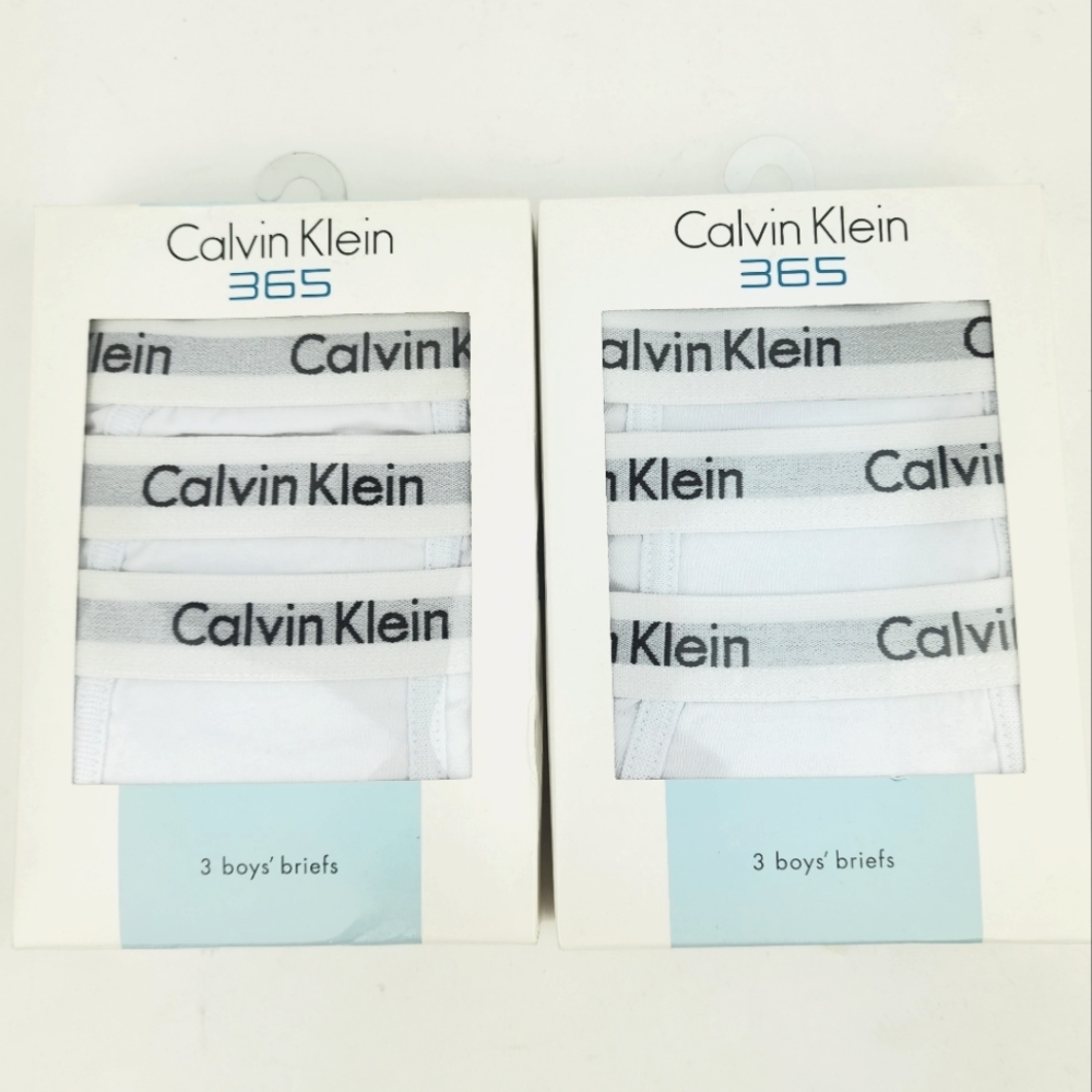 Calvin Klein 365 Big Boys Briefs White Large Ages 12-14 2 Pack Total 6 Briefs